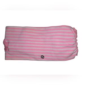 Lululemon Pink and White Striped Headband
